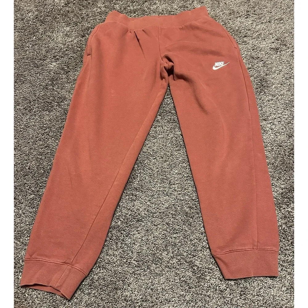 Nike Pants Girls L - Club Fleece Joggers Sweatpants DC7207-691 Cotton-Brick Red